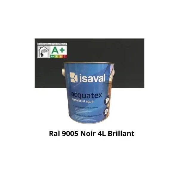 Peinture de Renovation Multi-supports Acquatex de ISAVAL Noir Brillant 4L