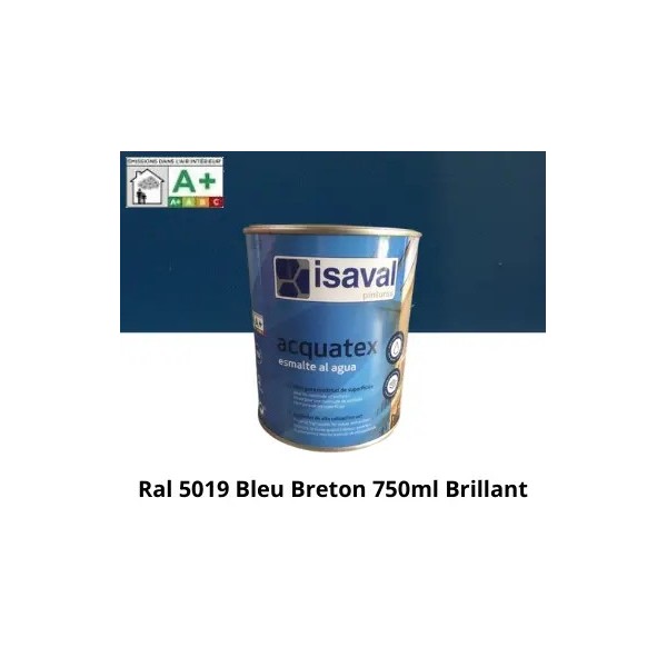 Peinture de Renovation Multi-supports Acquatex de ISAVAL Bleu Breton Brillant 750ml