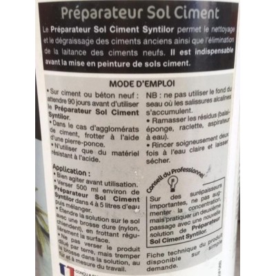 Preparateur sol ciment Syntilor 0,5L 3239913213017 Syntilor 14,20 € 5,00 €