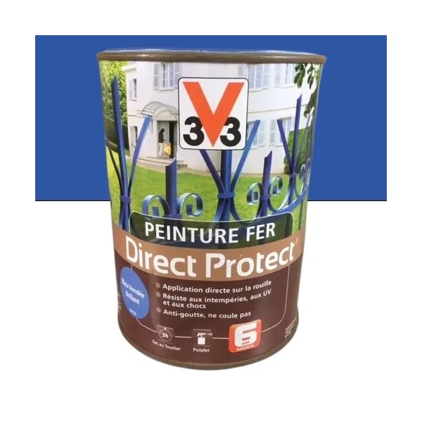 Peinture fer DIRECT PROTECT V33 Bleu Vendée Brillant 1,5L