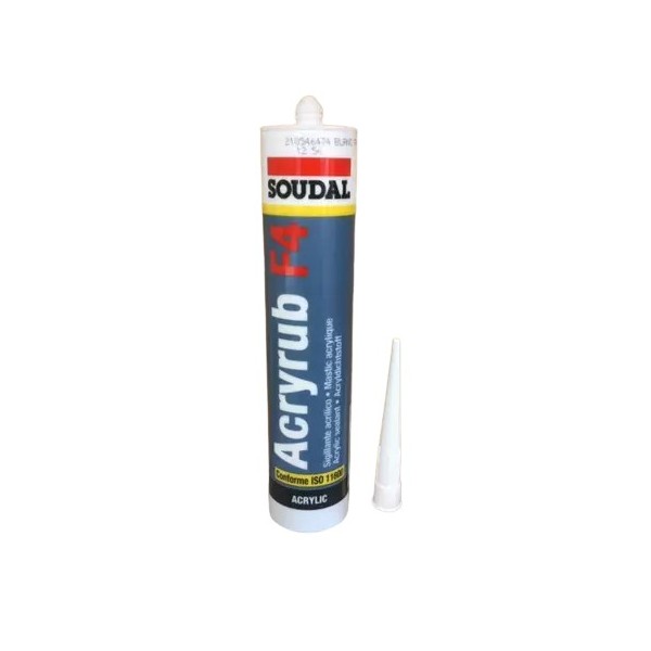 Mastic maçonnerie 300ml acryrub F4 Acrylique Blanc Soudal 300 ml