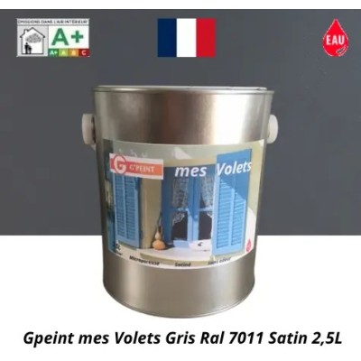 Peinture bois extérieur microporeuse 2,5L Gris Satin Ral 7011 Gpeint 3252832171152 Gpeint 29,00 € 29,00 € Peinture bois extérieur microporeuse 2,5L Gris Satin Ral 7011 Gpeint 3252832171152 Gpeint 29,00 € 29,00 €