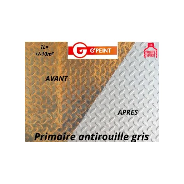 Primaire antirouille a séchage rapide Gpeint Gris Mat 1L