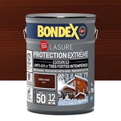 Lasure protection extrême indice 50 / 12 ANS BONDEX CHENE FONCE SATIN 5L Lasure protection extrême indice 50 / 12 ANS BONDEX CHENE FONCE SATIN 5L