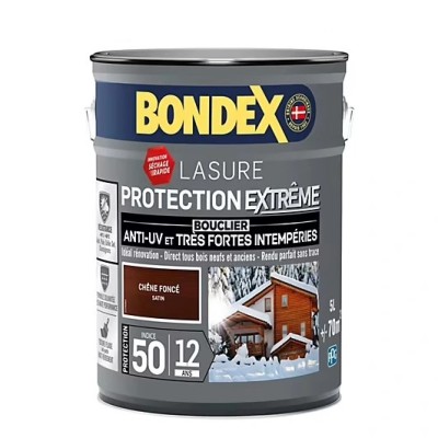 Lasure protection extrême indice 50 / 12 ANS BONDEX CHENE FONCE SATIN 5L Lasure protection extrême indice 50 / 12 ANS BONDEX CHENE FONCE SATIN 5L