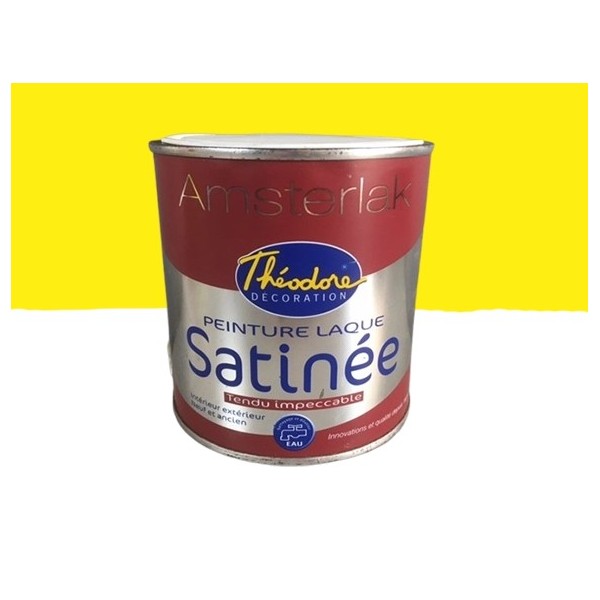 Peinture laque satinée Amsterlak Théodore Jaune Base 0,5 L